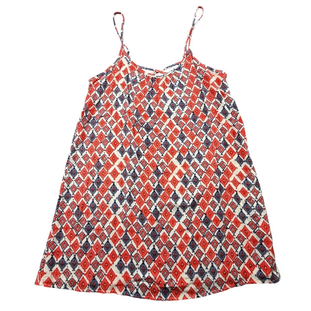 PPLA Red White Blue Geometric Print Cami Tank Top Medium Patriotic USA